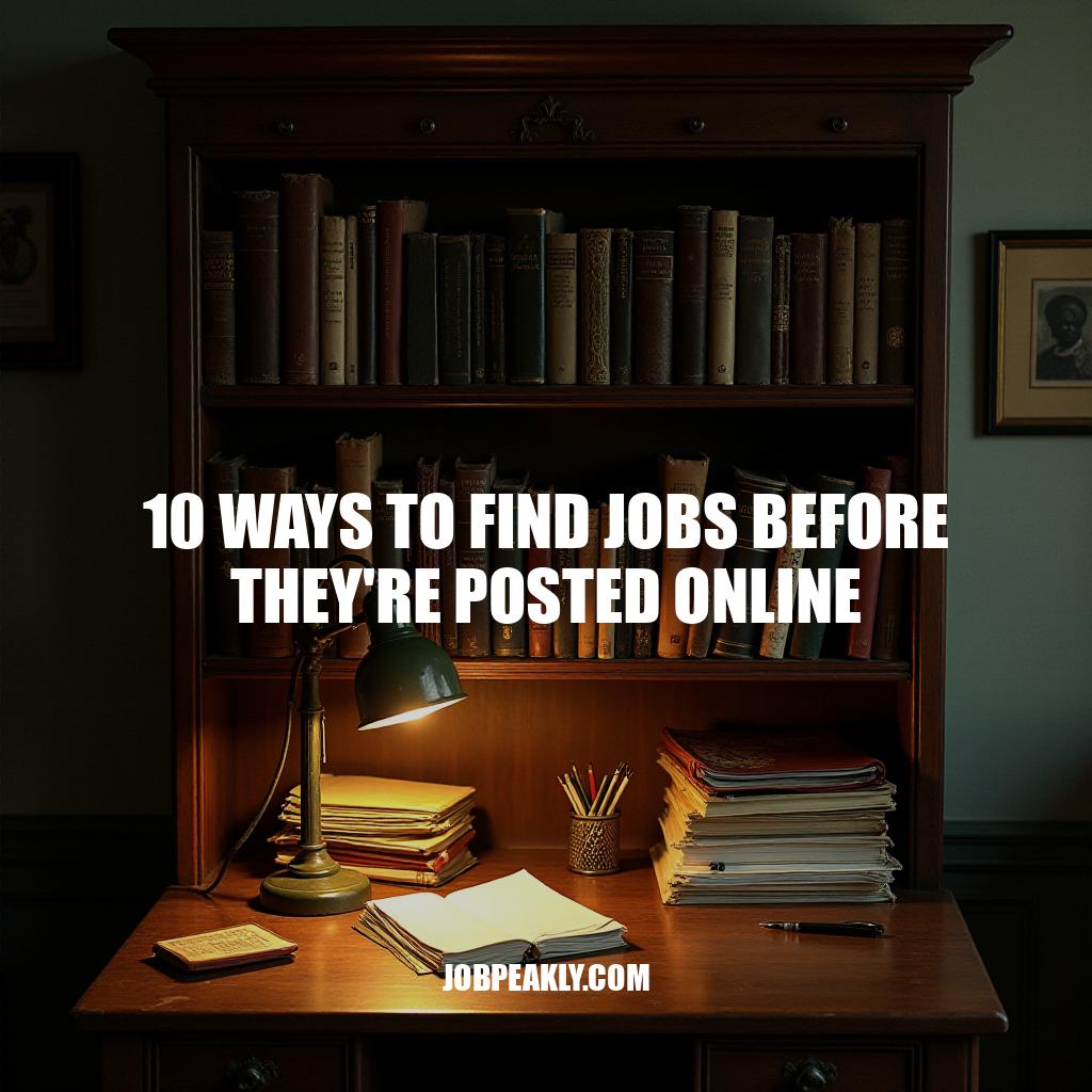 10 Ways to Find Jobs Before They’re Posted Online